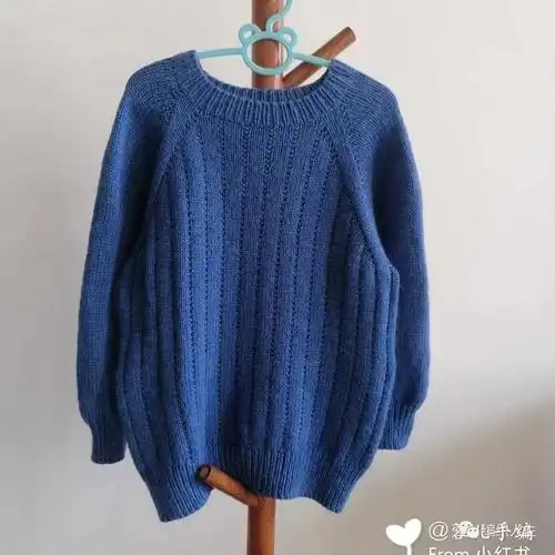 从上往下简洁圆领毛衣教程