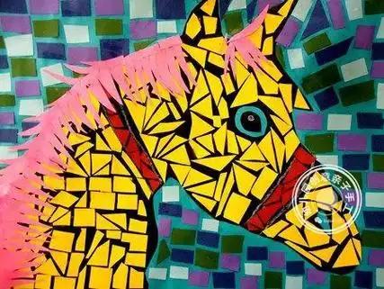 30幅马赛克卡纸手工作品特色拼贴画艺术幼儿园的孩子都在学