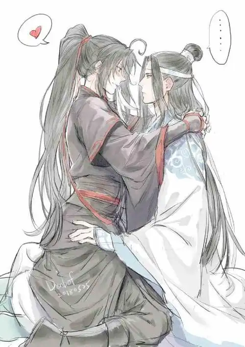 魔道祖师魏无羡蓝忘机情头,忘羡情侣头像呆萌两张配对 - 元艺考