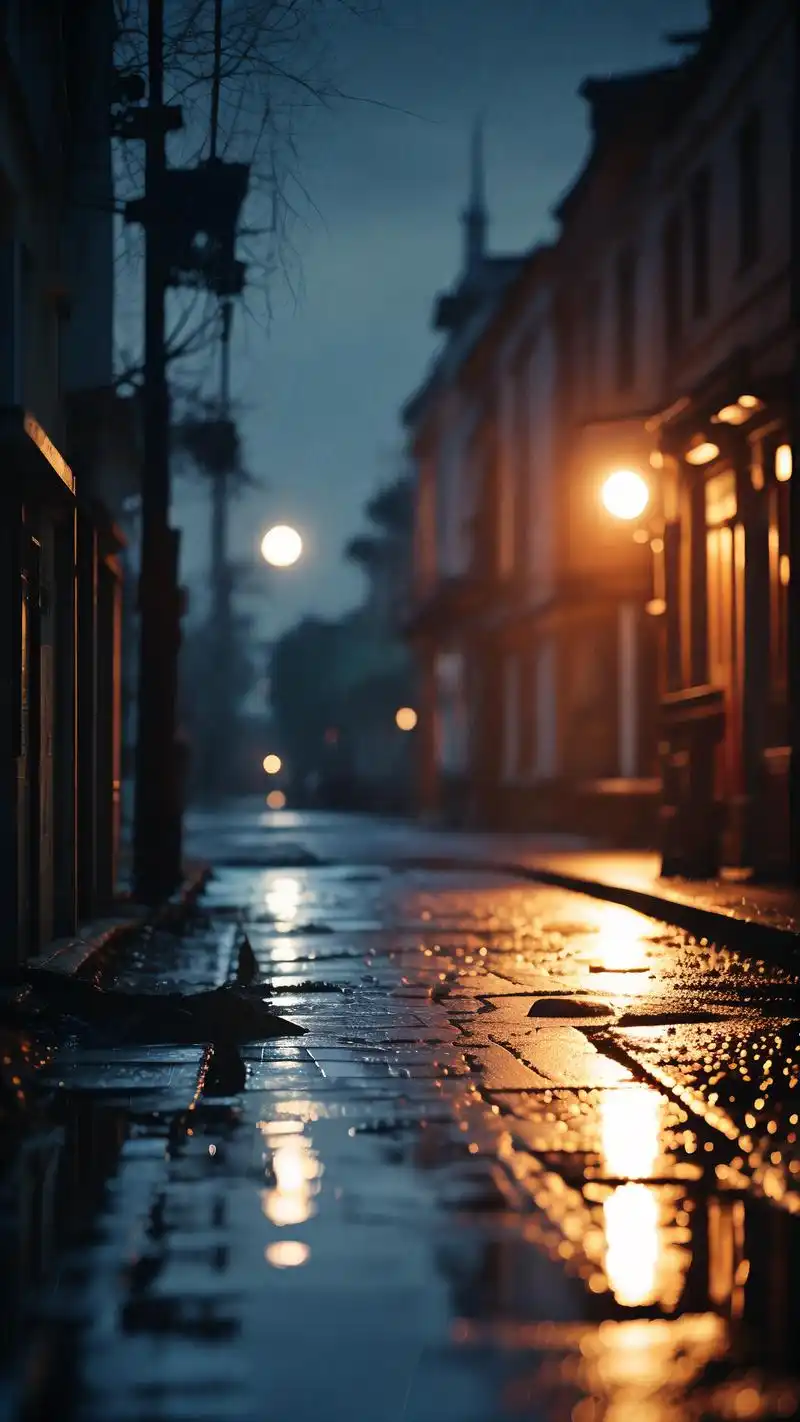 91夜晚路灯街景壁纸精选78