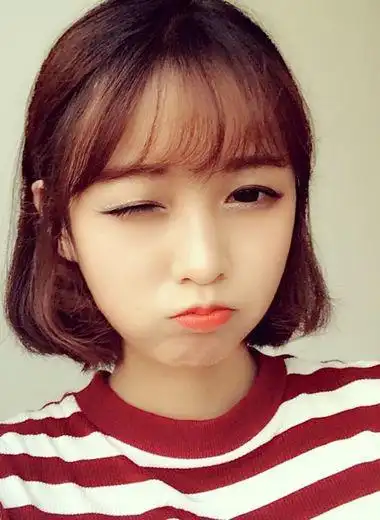 女中学生的波波头 学生波波头图片