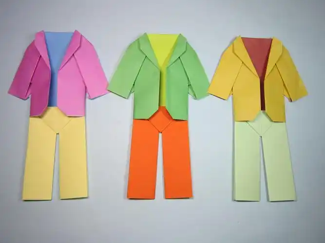 儿童手工折纸一套服装简单衣服和裤子的折法diy手工制作-手工折纸