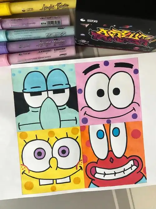 马克笔手绘海绵宝宝