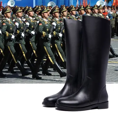 简畅(jianchang)男士皮靴603043447325 新款大阅兵长筒马靴仪仗队高筒
