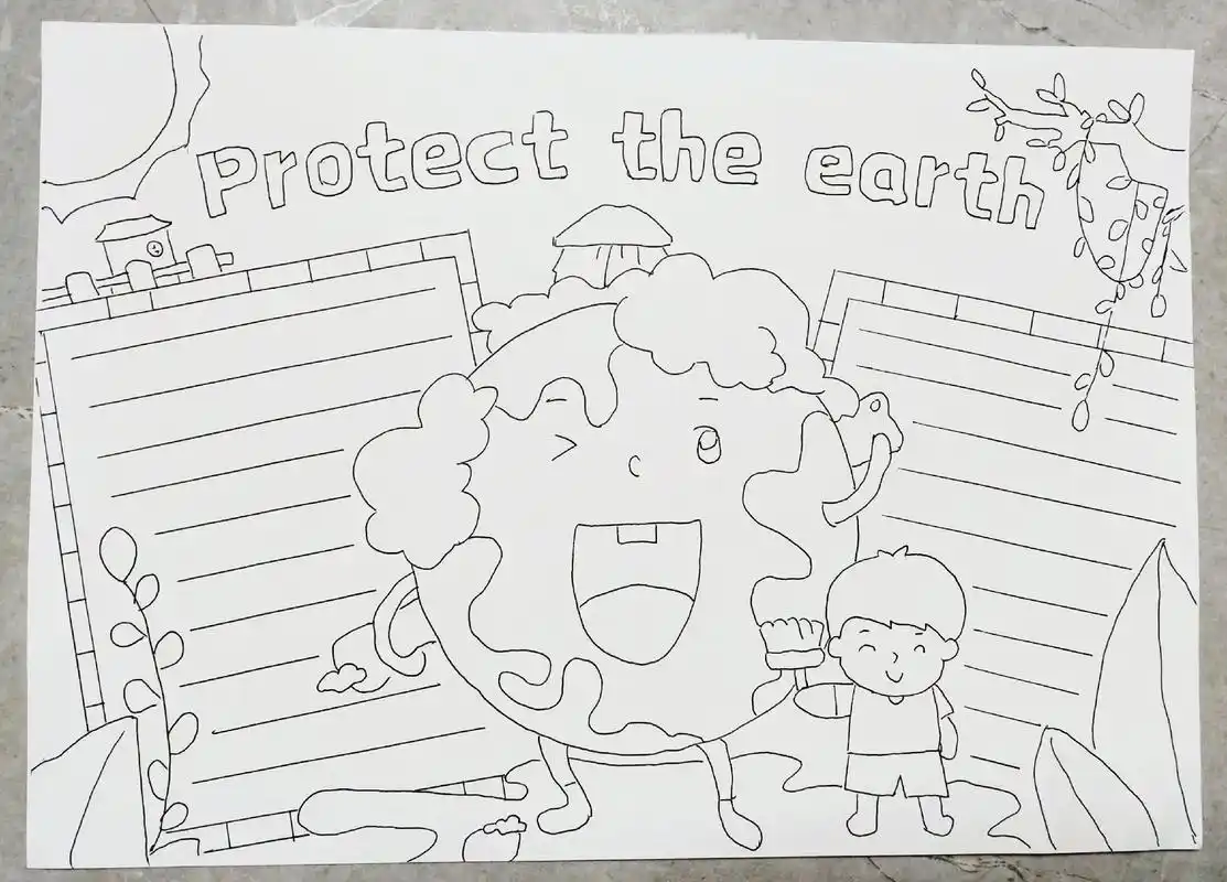 保护地球保护环境 #英语手抄报 - 抖音