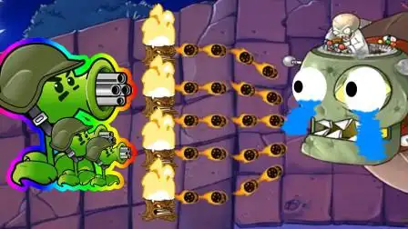 搞笑创意植物大战僵尸 机枪射手火炬树庄原来可以这么玩