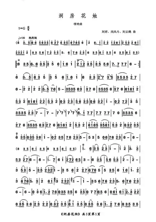 洞房花烛(唢呐谱)