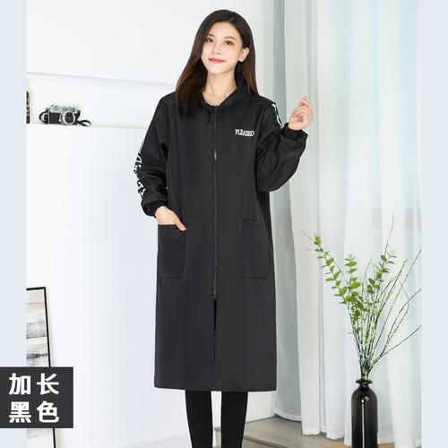罩衣女新款秋冬加长过膝外套加绒加厚加大成人厨房防水男女工作服