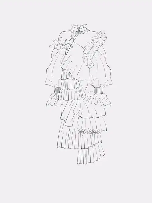 改良版旗袍  #旗袍定制  #改良旗袍  #少女旗袍  #服装设计手绘线稿