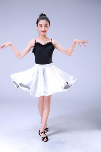 拉丁舞新款夏季儿童练功吊带少儿比赛考级规定儿童演出服