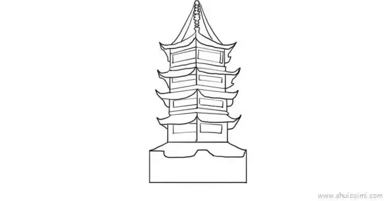 塔简笔画二年级美术