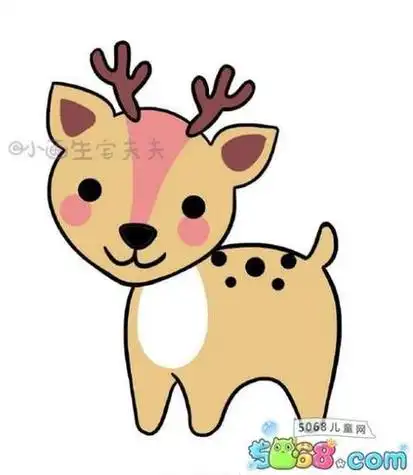 草原动物简笔画彩色