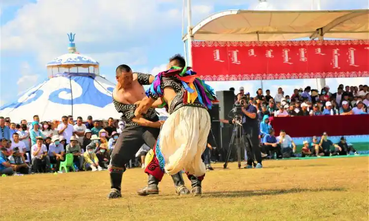 扎鲁特那达慕搏克摔跤精彩瞬间