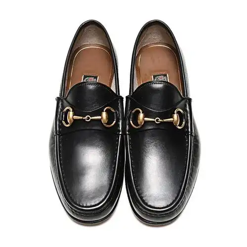 gucci古驰男士皮革马衔扣乐福鞋皮鞋307929blm00