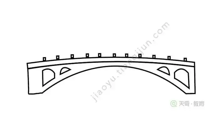 中国石拱桥赵州桥意识图简笔画