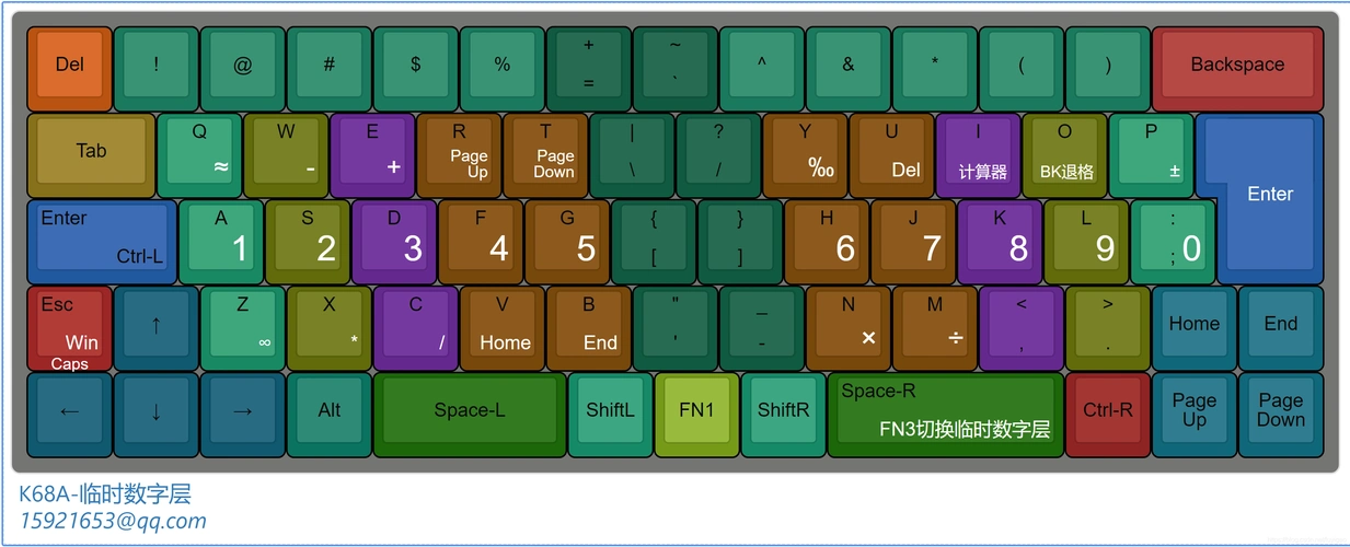 基于gh60设计的新配列机械键盘k68