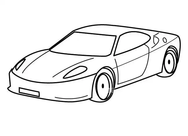 帅气的跑车简笔画图片跑车的简单画法