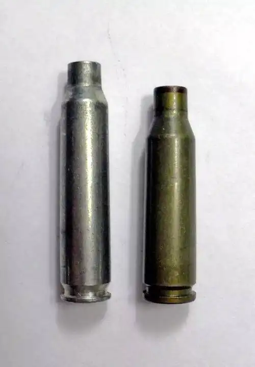 美国5.56和俄罗斯5.45步枪弹弹壳比对