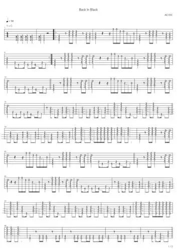 acdcbackinblack吉他谱