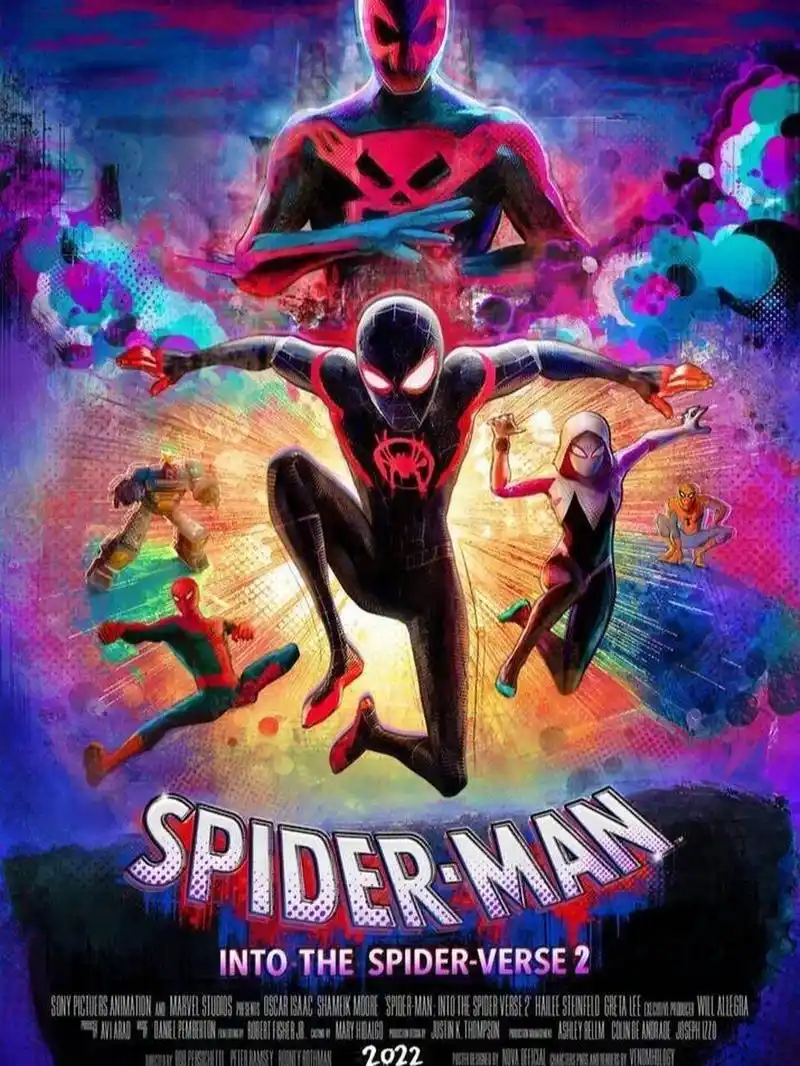 《蜘蛛侠:平行宇宙2》海报公布 海报上可以看到有:迈尔斯 莫拉莱斯