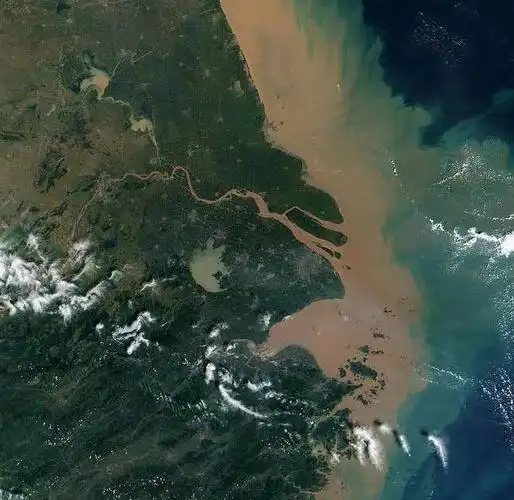 长江三角洲地区的航拍图