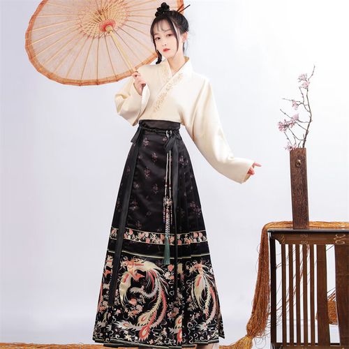 裙女款爆2024新款马面裙汉服套装出租清新简约改良款新中式古 款式1