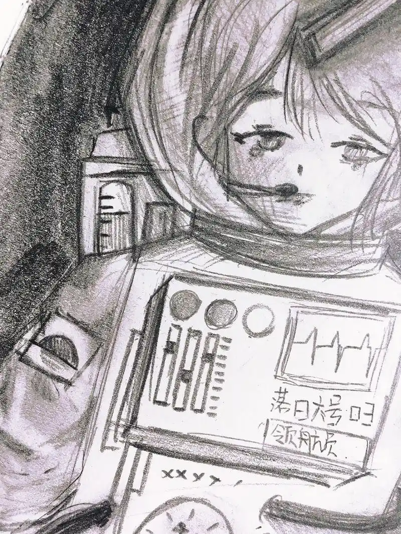 "落日六号"领航员 画作灵感来源于课文《带上她的眼睛》 "她将在这不