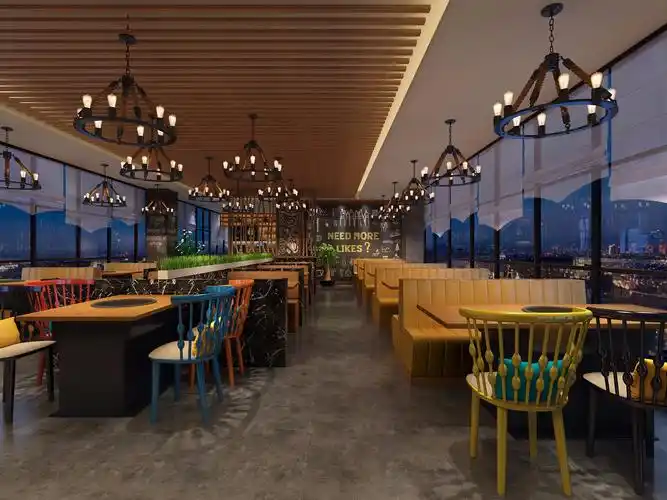 220平米火锅店装修设计效果图片 现代风格火锅店装修设计样板间图片