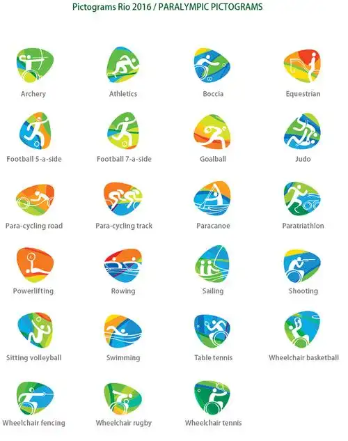 2016里约残奥会运动项目图标矢量素材