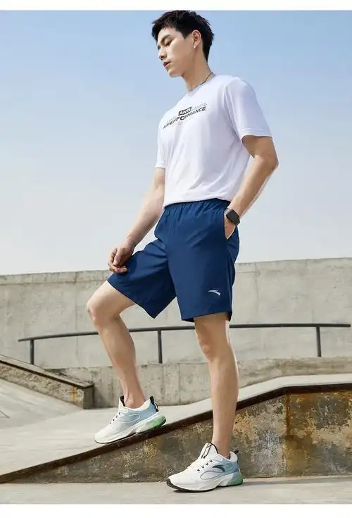 安踏短裤男夏季新款冰丝透气五分裤健身训练裤跑步运动裤官方旗舰火