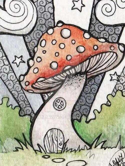漂亮的蘑菇主题装饰画