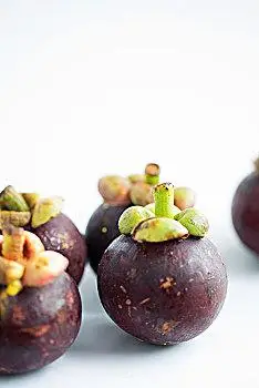 山竹,白色背景,水果