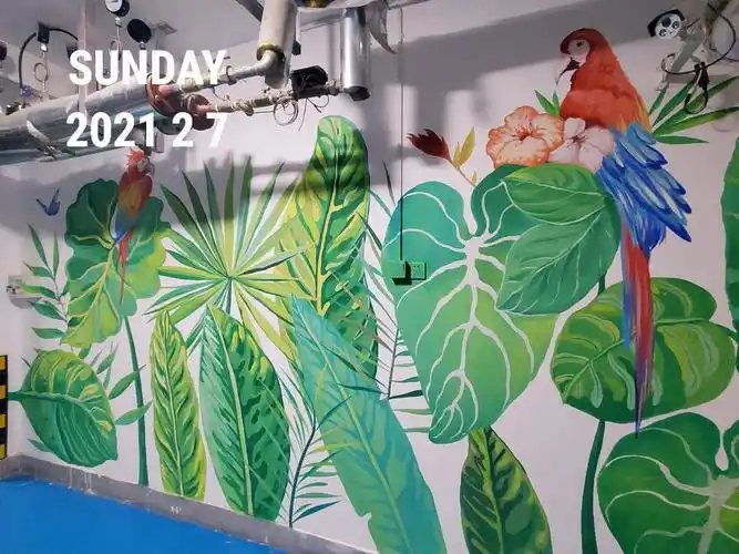 热带雨林风墙绘