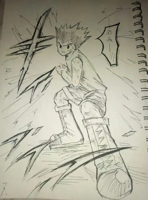 晒晒之前画的猎人 有点拉#座机画质