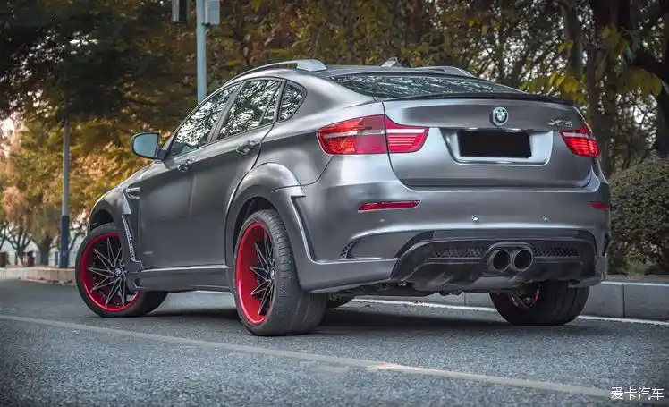 宝马x6改装hamann宽体大包围e71注塑pp宽体轮眉尾翼排气管