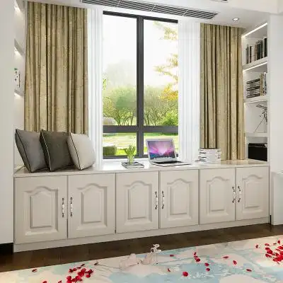 定制实木多层欧式飘窗柜窗台柜阳台柜储物柜落地柜矮柜