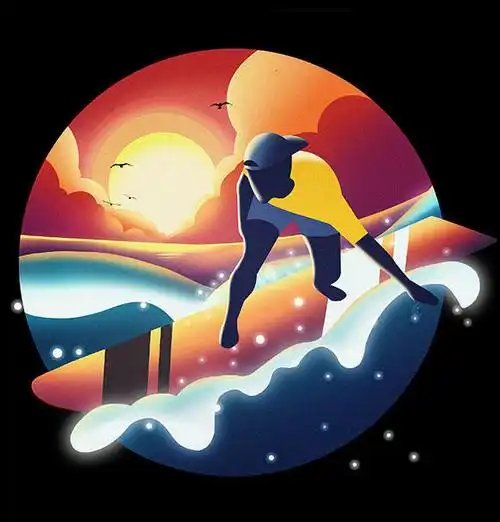 渐变插画《极限运动》个人练习