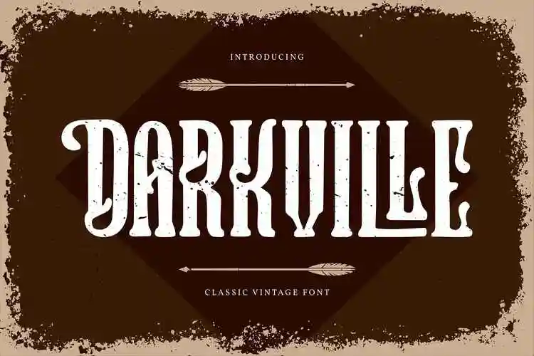 复古海报名片邀请函设计无衬线英文字体darkvilleclassicvintagefont