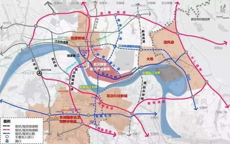 阳逻地区共设置5处过江通道位置在这