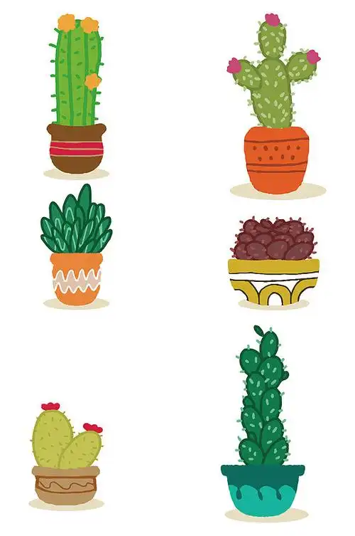 植物花草素材卡通盆栽