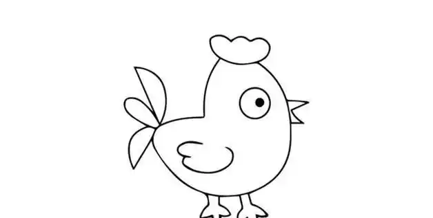 简笔画大公鸡,简单易学(公鸡简笔画)图3