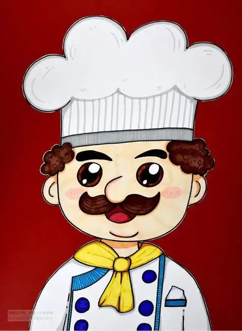 厨师简笔画彩色 厨师简笔画彩色卡通