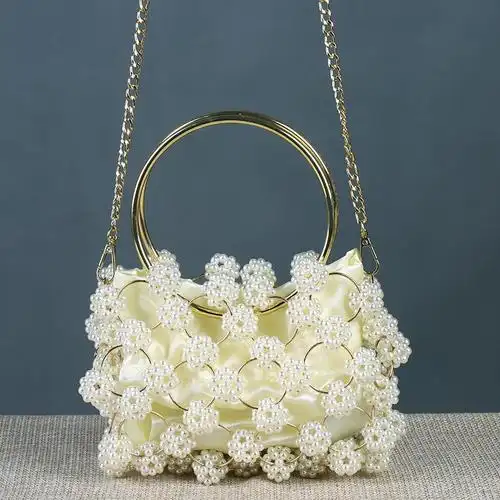 diy手工串珠编织法式镂空珍珠手提包包成人装饰品散珠珠子材料包