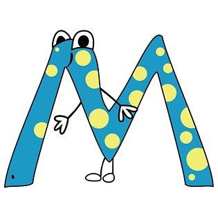 卡通英文字母字体m