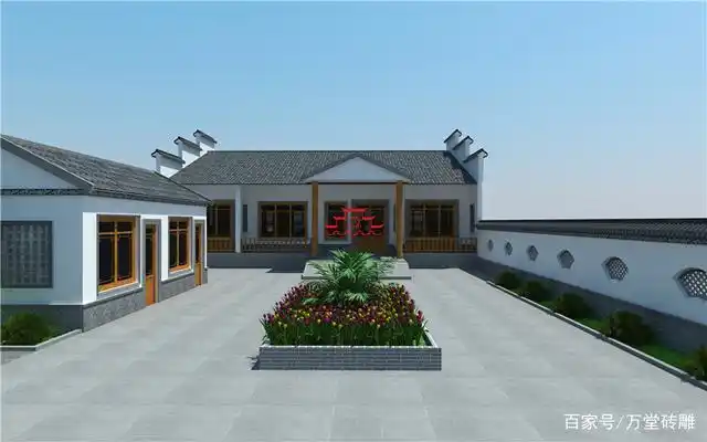 仿古砖雕装饰的院子围墙