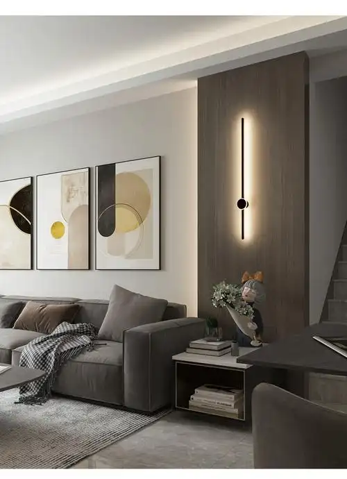 极简长条壁灯客厅格栅电视背景墙壁灯轻奢创意卧室床头充电免接线yz