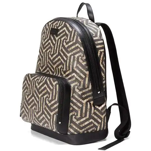 gucci古驰男包gucci男士黑色几何印花配皮双肩背包