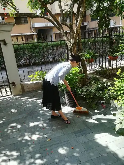 打扫庭院