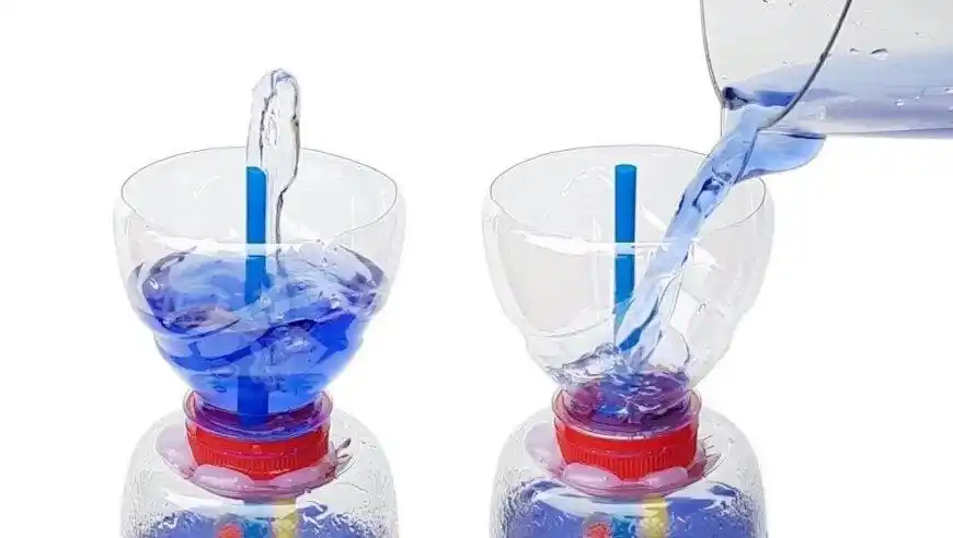 几个塑料瓶就能实现自动循环喷泉,你知道这是什么原理吗?