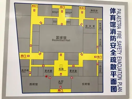 整个体育馆的平面图,这个小细节很好,帮助大家瞬间找到自己所在位置.